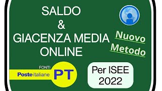 Come vedere SALDO e GIACENZA MEDIA online per ISEE 2022  Guida per BancoPosta Postepay e altro [upl. by Meeka58]