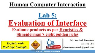 HCI Lab 5 Evaluation of Interface Evaluate products as per Shneiderman’s 8 golden rules  Example [upl. by Ellennaj238]