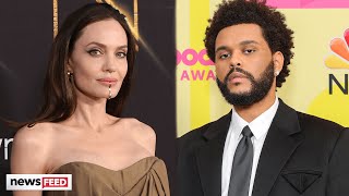 WATCH Angelina Jolie RESPOND To Relationship Question About The Weeknd [upl. by Marguerie]