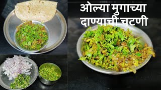 ओल्या मुगाच्या दाण्याची चटणी  Mugachi dal chutney marathi [upl. by Enaira]