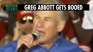 Texas Governor Panics After Getting Booed At A Trump Rally [upl. by Ahsal]