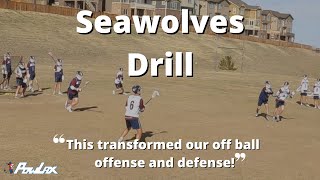 Seawolves Drill  Off Ball Offense and Defense  Mens and Womens Lacrosse  POWLAX [upl. by Nairb874]