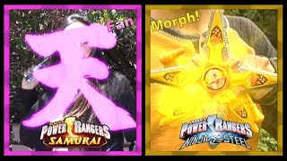 Samurai Pink amp Ninja Steel Gold Power Rangers Fan Morph [upl. by Hoashis]