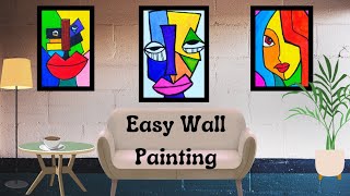 Easy Wall Painting for Beginners  Brush Pen Techniques Tutorial [upl. by Neelak]