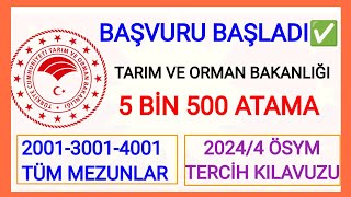 DUYURU GELDİ🌟 ÖSYM ÜZERİNDEN BAŞVURULAR BAŞLADI ✅ TARIM VE ORMAN BAKANLIĞI 5500 MEMUR ALIMI BAŞVURU [upl. by Zeculon713]