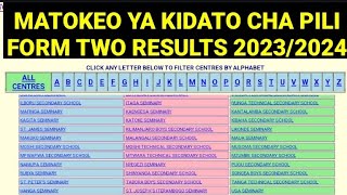 MATOKEO YA KIDATO CHA PILI 2023 FTNA RESULTS FORM TWO 202324 [upl. by Reisman]