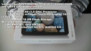 Lenovo Ideatab A2107A unboxing [upl. by Yorker519]