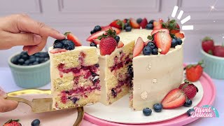 HAZ esta RECETA si quieres IMPRESIONAR a todos‼️Sorprende al MÁS EXIGENTE 🍋🫐🍓 Pastel de Frutos rojos [upl. by Anaihs]