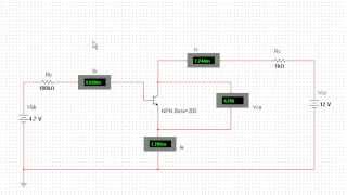 Transistor circuit connections using MultiSim to determine Beta IcIb [upl. by Yornek]