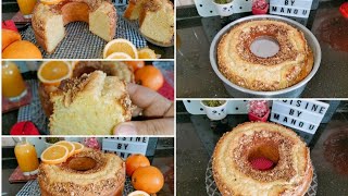 كيكه البرتقال 🍊هشة وخفيفة ومرتفعة المكونات بالكأس كيكة شتوية بامتياز gâteau lorange [upl. by Ennaesor]