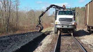 Cleaning Up a Huge Coal Spill on the Railroad Track  Hulcher in for the Rescue [upl. by Ynnub454]