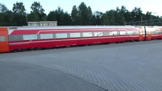 BergenOslo train stops at Hønefoss station Norway [upl. by Calvano714]