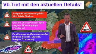 Das VbTief mit den aktuellen Details Hochwasser Alpenschnee NiederschlagsSummen Weiterer Trend [upl. by Anton]