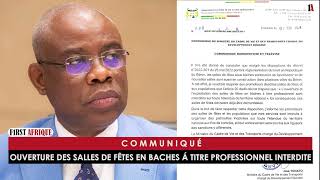 COMMUNIQUE  OUVERTURE DES SALLES DE FÊTES EN BȂCHES Á TITRE PROFESSIONNEL INTERDITE [upl. by Gustie]