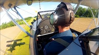 Boeing Stearman  WarBird Training  Tail Wheel Flying  Grass strip [upl. by Zimmer]