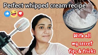 stiff peaks vali whipped cream 😱  melt bhi nahi hogi 👍 [upl. by Dugan190]