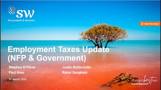 Employment Taxes Update Notforprofit amp Gov  Justin Batticciotto [upl. by Jessalyn]