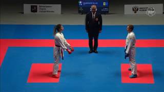 Eda Eltemur TUR  Silvia Semeraro ITA  2019 Karate 1 Premier Lig Moskova [upl. by Seavir]