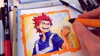 Speed Drawing My Hero Academia Eijiro Kirishima In My Sketchbook  Anime Style [upl. by Walcoff662]