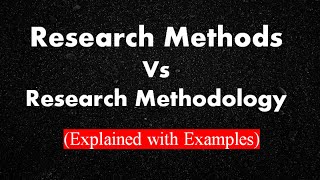 Difference between Research methods and methodology  Research methods vs research methodology [upl. by Aivlis]