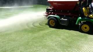 Golf Course greens aeration  topdressing sand [upl. by Jacquenette650]