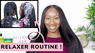 RELAXER ROUTINE HOW I RELAX MY HAIR  RELAXED HAIR [upl. by Nylirrehs]