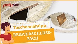 Taschen nähen 8 Reißverschlussfach nähen [upl. by Enajyram811]