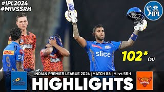 SRH vs MI 55th Match IPL 2024 Highlights  IPL Highlights 2024  Cricket ipl 2024 highlights today [upl. by Ephraim]