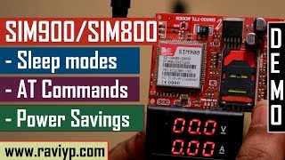 SIM900SIM800 Sleep mode AT commands  Live Demo [upl. by Newmann]