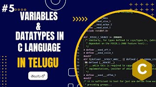 variables and data types in c  Learn C language full course in Telugu  tutorial in Telugu 4 [upl. by Dre]