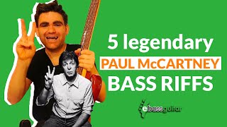 5 Legendary Paul McCartney Bass Riffs The Beatles [upl. by Chaim]