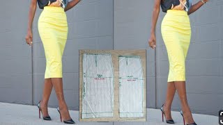 HOW TO MAKE STANDARD PENCIL SKIRT PATTERN [upl. by Teressa]