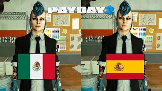 PAYDAY 2 Voz de quotSYDNEYquot Doblaje Latino vs Español [upl. by Elleuqar26]