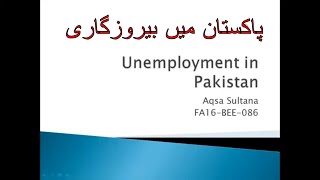 Unemployment in Pakistan Employment issues in Pakistan [upl. by Anilys]