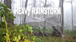 camping in super heavy rainstorm and thunder ⛈️ non stop rain in relaxing camping [upl. by Ayote54]