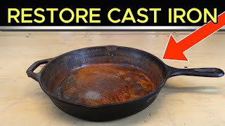 Cast Iron Skillet Restoration [upl. by Panaggio186]