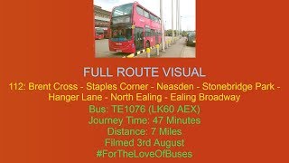 FRV  Metroline London Bus Route 112 Brent Cross To Ealing Broadway [upl. by Ennovyahs394]