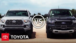 2020 Tacoma vs Ranger Mid Size Truck Comparison  Toyota [upl. by Rozalin461]