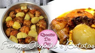 FRANGO ASSADO COM BATATAS  RECEITAS DA CRIS [upl. by Gustie]