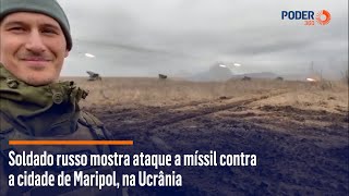 Soldado russo mostra ataque a míssil contra a cidade de Maripol na Ucrânia [upl. by Eisnyl914]