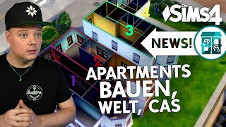 Apartments bauen Welt CAS 🔥 NEWS amp Einblicke in das Die Sims 4 Zu vermieten Erweiterungspack [upl. by Holder]