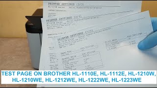 HOW TO PRINT SELF TEST PAGE ON BROTHER HL1110E HL1112E HL1210W HL1212WE HL1222WE HL1223WE [upl. by Borroff]