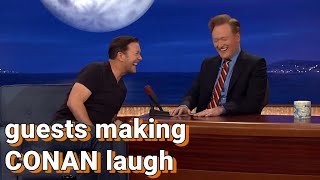 Guests making Conan laugh  COMPILATION [upl. by Nosdivad]