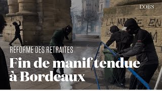 Retraites  A Bordeaux la manifestation dégénère dans la violence [upl. by Melisse]