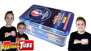 Unboxing Caja de lata Adrenalyn XL Euro 2016 UEFA [upl. by Saunder]