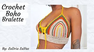 Crochet Boho Bralette XSXXL [upl. by Straus]