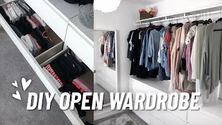 DIY IKEA Open Wardrobe  How to Create A Walk In Wardrobe [upl. by Yrroc608]