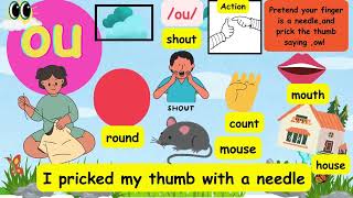 Digraph ou Jolly Phonics Song with LyricsSound Action and Some Words with ou [upl. by Auohp]