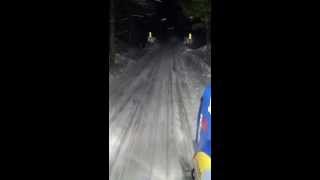 Snowmobile Trail Grooming over the Firesteel Bridge Trestles [upl. by Arul]