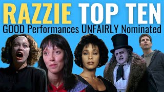 Top 10 Best Performances UNFAIRLY Nominated at the Razzies [upl. by Fadden]